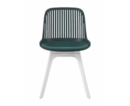 Стул пластиковый GRACE SOFT темно-зеленый / ноги белые, изображение 2 | Интернет магазин мебели и декора LifeDekor