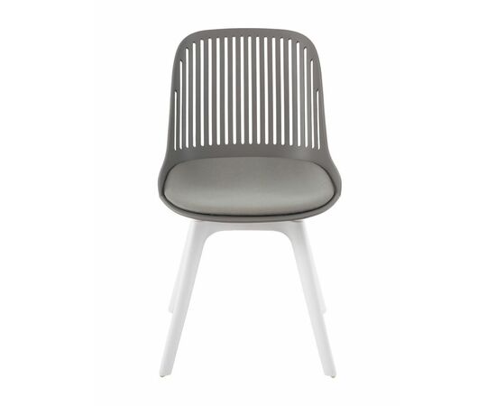 Стул пластиковый GRACE SOFT серый / ноги белые, изображение 3 | Интернет магазин мебели и декора LifeDekor