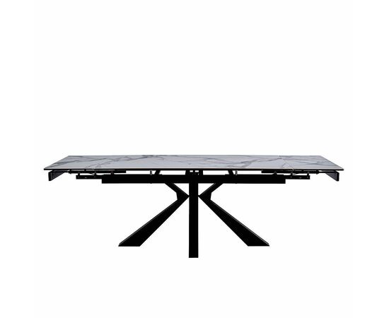 Стол керамический siena Bentley white 160-240*90, каркас черный, изображение 4 | Интернет магазин мебели и декора LifeDekor