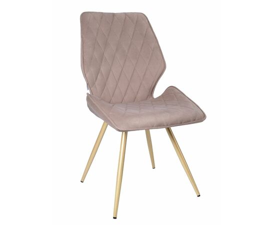 Стул OSTIN 360 велюр серо-бежевый, каркас круглый шампань | Интернет магазин мебели и декора LifeDekor