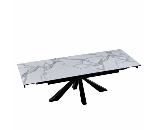 Стол керамический siena Bentley white 160-240*90, каркас черный, изображение 6 | Интернет магазин мебели и декора LifeDekor