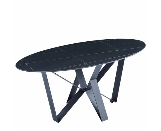 Стол керамический COSMO Lauren black gold 180*90*75, каркас черный | Интернет магазин мебели и декора LifeDekor