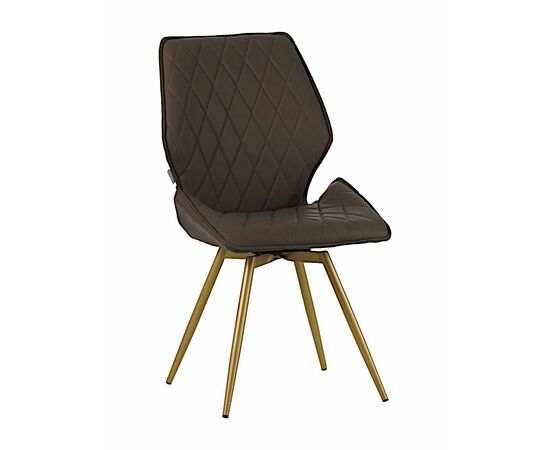 Стул OSTIN 180 экокожа темно-бежевый, каркас круглый шампань | Интернет магазин мебели и декора LifeDekor