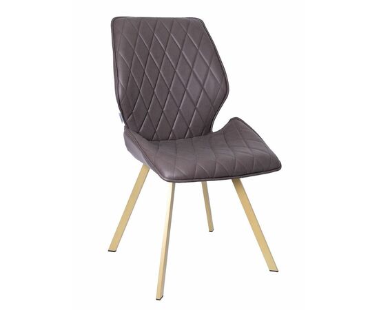 Стул OSTIN 360 экокожа шоколад, каркас квадрат шампань | Интернет магазин мебели и декора LifeDekor