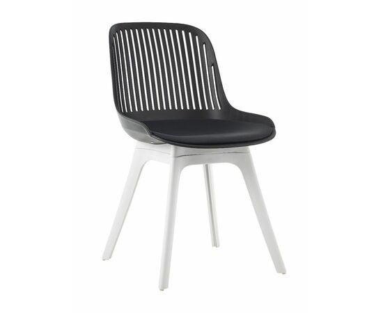 Стул пластиковый GRACE SOFT черный / ноги белые | Интернет магазин мебели и декора LifeDekor