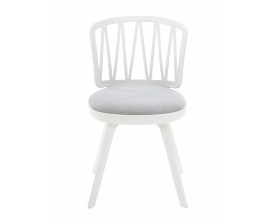 Стул пластиковый VIOLA белый с серой подушкой, изображение 5 | Интернет магазин мебели и декора LifeDekor