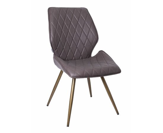 Стул OSTIN 360 экокожа шоколад, каркас круглый бронза | Интернет магазин мебели и декора LifeDekor