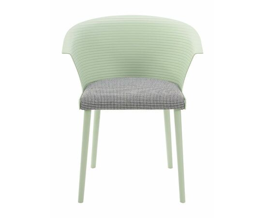Стул пластиковый MALTA салатовый с подушкой гусиные лапки, изображение 3 | Интернет магазин мебели и декора LifeDekor