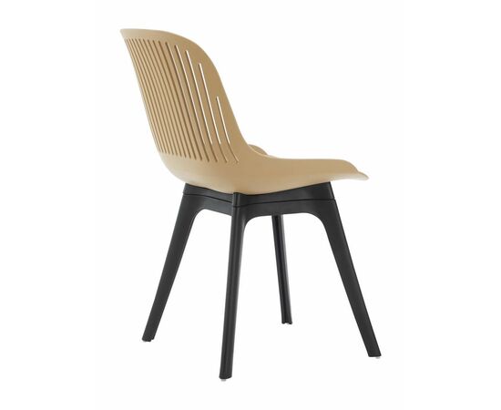 Стул пластиковый GRACE бежевый / ноги черные, изображение 5 | Интернет магазин мебели и декора LifeDekor