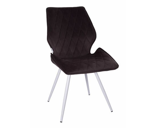 Стул OSTIN велюр горький шоколад, каркас круглый белый | Интернет магазин мебели и декора LifeDekor