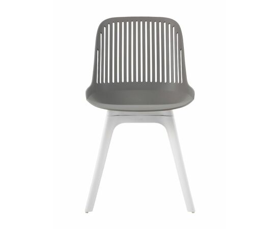 Стул пластиковый GRACE серый / ноги белые, изображение 6 | Интернет магазин мебели и декора LifeDekor