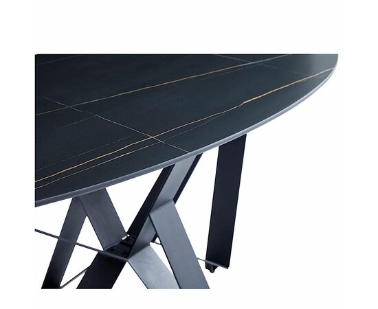 Стол керамический COSMO Lauren black gold 180*90*75, каркас черный, изображение 5 | Интернет магазин мебели и декора LifeDekor