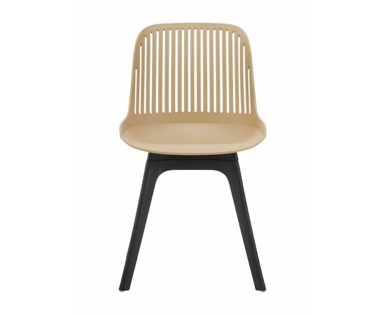 Стул пластиковый GRACE бежевый / ноги черные, изображение 3 | Интернет магазин мебели и декора LifeDekor