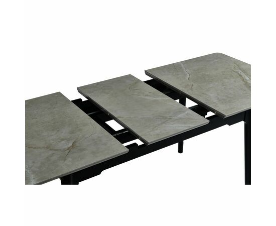 Стол керамический BARCELONA Cardo grey 140-180/80*76, каркас черный, изображение 8 | Интернет магазин мебели и декора LifeDekor