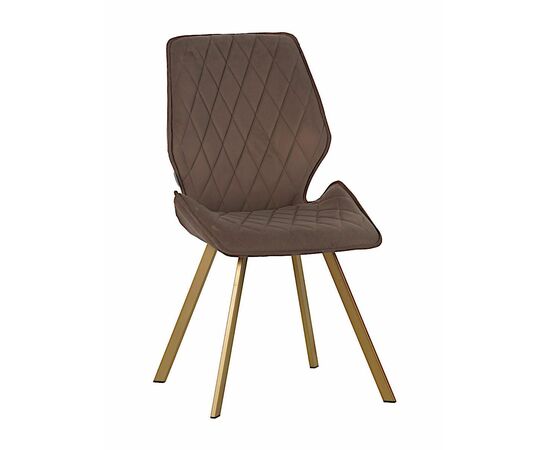 Стул OSTIN велюр серо-бежевый, каркас квадрат шампань | Интернет магазин мебели и декора LifeDekor