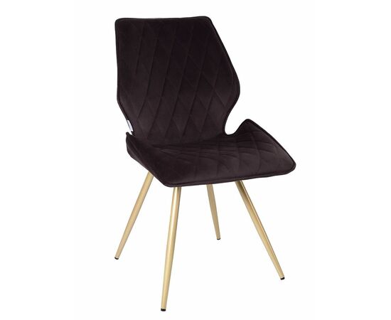 Стул OSTIN 360 велюр горький шоколад, каркас круглый шампань | Интернет магазин мебели и декора LifeDekor