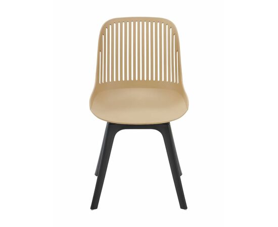 Стул пластиковый GRACE бежевый / ноги черные, изображение 2 | Интернет магазин мебели и декора LifeDekor