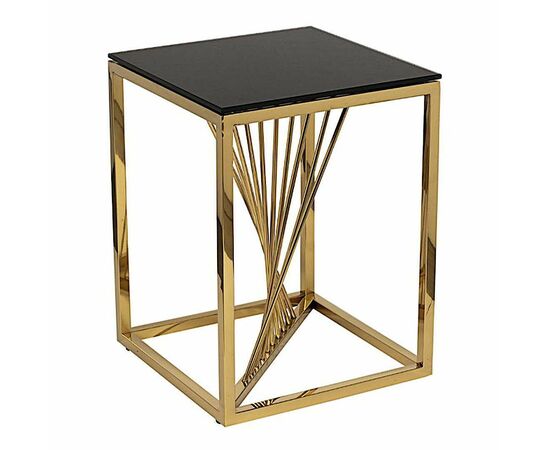Столик журнальный BARBARA тонированное стекло 40*40*90, каркас золото | Интернет магазин мебели и декора LifeDekor