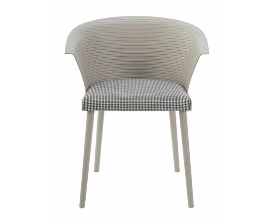 Стул пластиковый MALTA бежевый с подушкой гусиные лапки, изображение 2 | Интернет магазин мебели и декора LifeDekor