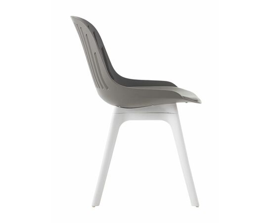 Стул пластиковый GRACE SOFT серый / ноги белые, изображение 4 | Интернет магазин мебели и декора LifeDekor