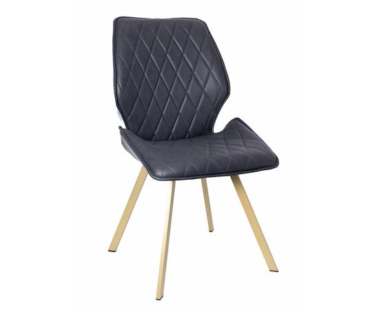 Стул OSTIN 180 экокожа черный, каркас квадрат шампань | Интернет магазин мебели и декора LifeDekor