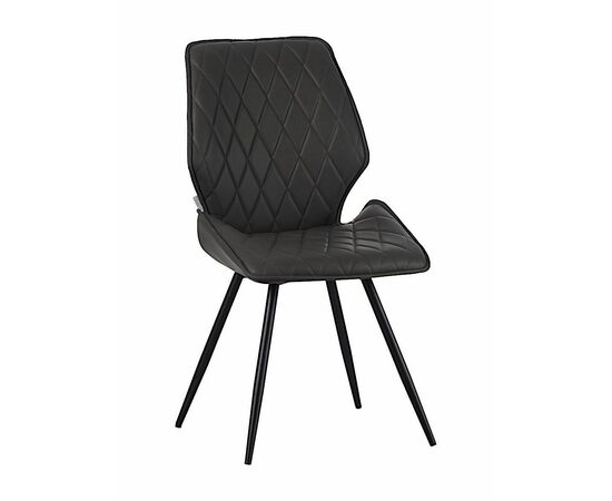 Стул OSTIN 180 экокожа антрацит, каркас круглый черный | Интернет магазин мебели и декора LifeDekor