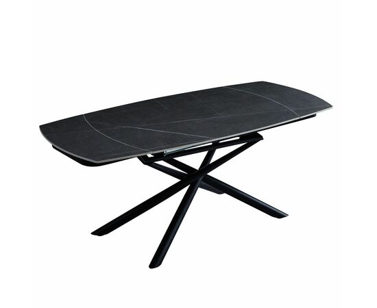 Стол керамический TORNADO Armani grey 120-180*85, каркас черный, изображение 4 | Интернет магазин мебели и декора LifeDekor