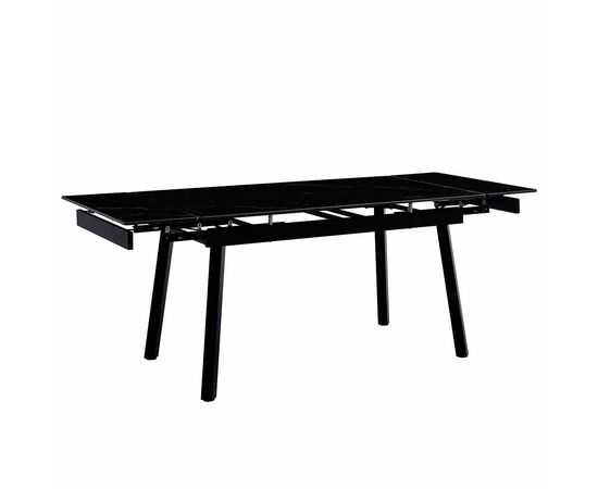 Стол керамический TORONTO Shashi black 140-200/90*76, каркас черный, изображение 3 | Интернет магазин мебели и декора LifeDekor