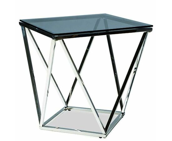 Столик журнальный CELESTE прозрачное стекло 50*50*55, каркас хром | Интернет магазин мебели и декора LifeDekor