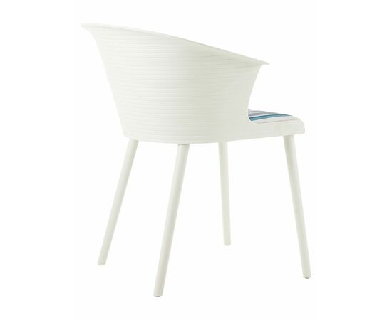 Стул пластиковый MALTA белый с подушкой цветные полосы, изображение 3 | Интернет магазин мебели и декора LifeDekor