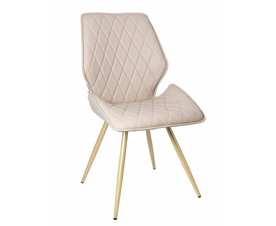 Стул OSTIN 180 экокожа кремовый, каркас круглый шампань | Интернет магазин мебели и декора LifeDekor