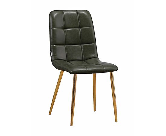Стул LUCAS экокожа зеленый, каркас круглый золото | Интернет магазин мебели и декора LifeDekor