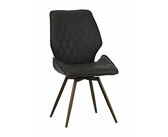 Стул OSTIN 180 экокожа антрацит, каркас круглый бронза | Интернет магазин мебели и декора LifeDekor