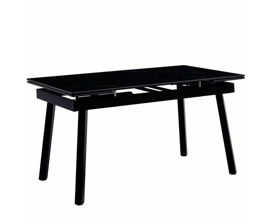 Стол керамический TORONTO Shashi black 140-200/90*76, каркас черный, изображение 2 | Интернет магазин мебели и декора LifeDekor