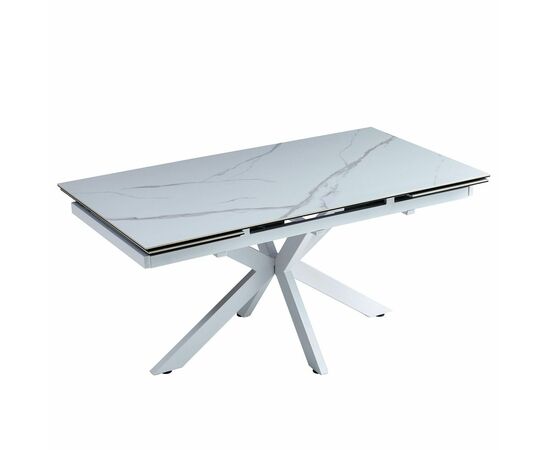 Стол керамический VENECJA Lisa white 160-240*90, каркас белый, изображение 5 | Интернет магазин мебели и декора LifeDekor