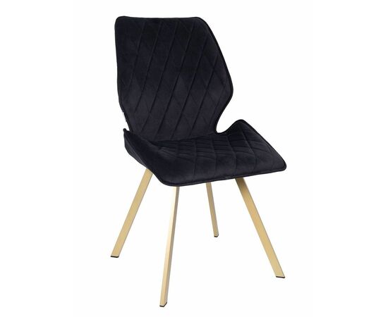 Стул OSTIN велюр черный, каркас квадрат шампань | Интернет магазин мебели и декора LifeDekor