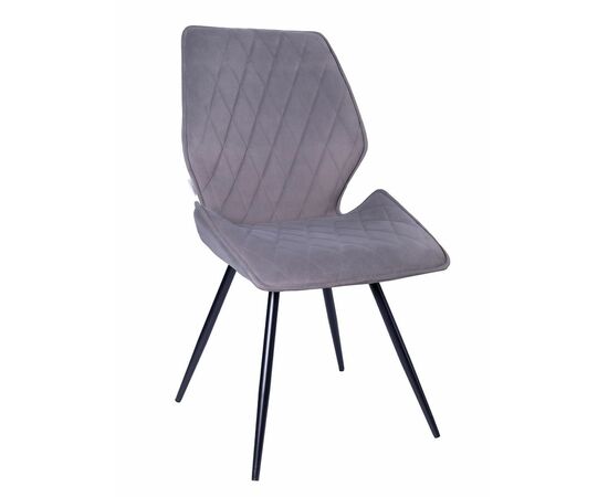 Стул OSTIN 180 велюр серый, каркас круглый черный | Интернет магазин мебели и декора LifeDekor