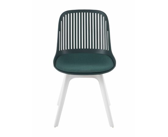 Стул пластиковый GRACE SOFT темно-зеленый / ноги белые, изображение 3 | Интернет магазин мебели и декора LifeDekor
