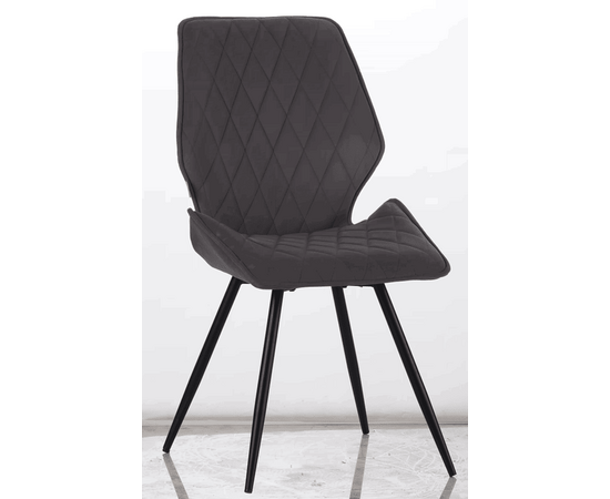 Стул OSTIN велюр серый, каркас круглый черный, изображение 2 | Интернет магазин мебели и декора LifeDekor