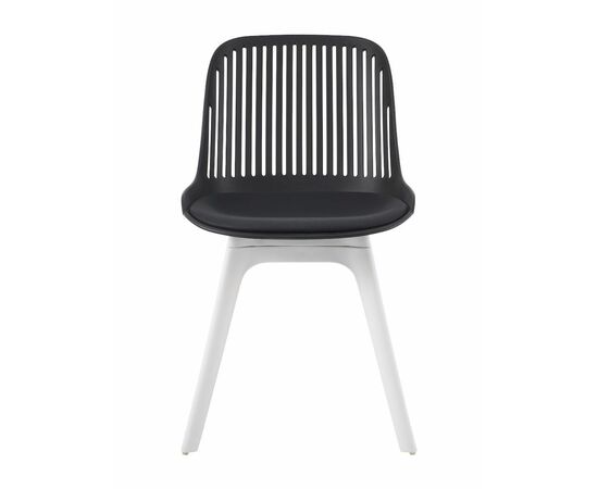 Стул пластиковый GRACE SOFT черный / ноги белые, изображение 2 | Интернет магазин мебели и декора LifeDekor