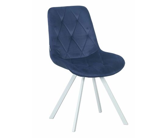 Стул GUSTAF 360 велюр черное море, каркас белый | Интернет магазин мебели и декора LifeDekor