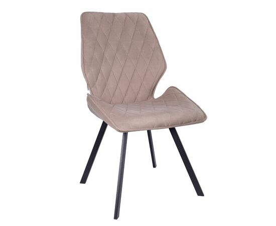 Стул OSTIN 180 велюр серо-бежевый, каркас квадрат черный | Интернет магазин мебели и декора LifeDekor