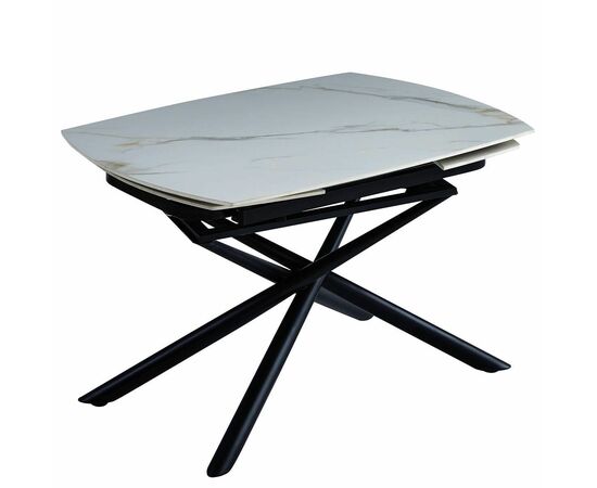 Стол керамический TORNADO Kass gold 120-180*85, каркас черный, изображение 5 | Интернет магазин мебели и декора LifeDekor