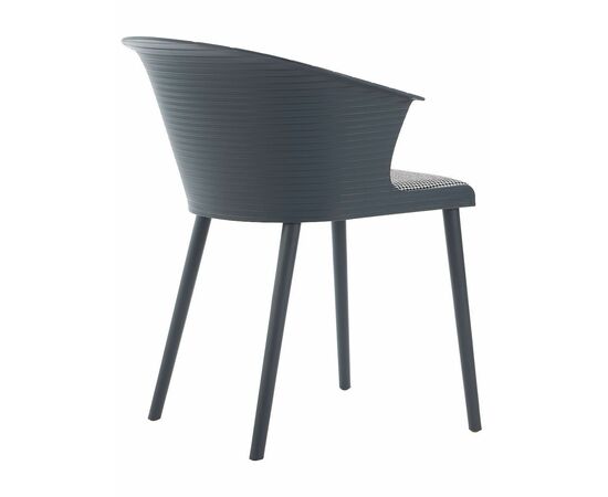 Стул пластиковый MALTA серый с подушкой гусиные лапки, изображение 5 | Интернет магазин мебели и декора LifeDekor