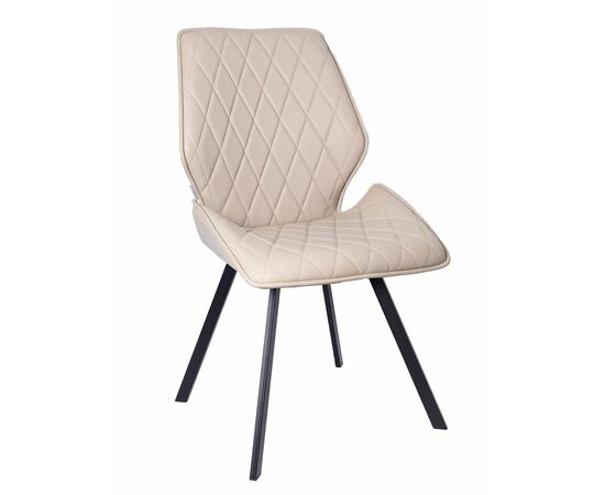 Стул OSTIN 360 экокожа кремовый, каркас квадрат черный | Интернет магазин мебели и декора LifeDekor