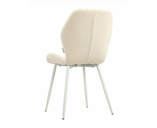 Стул BATT букле бежевый, каркас белый, изображение 5 | Интернет магазин мебели и декора LifeDekor