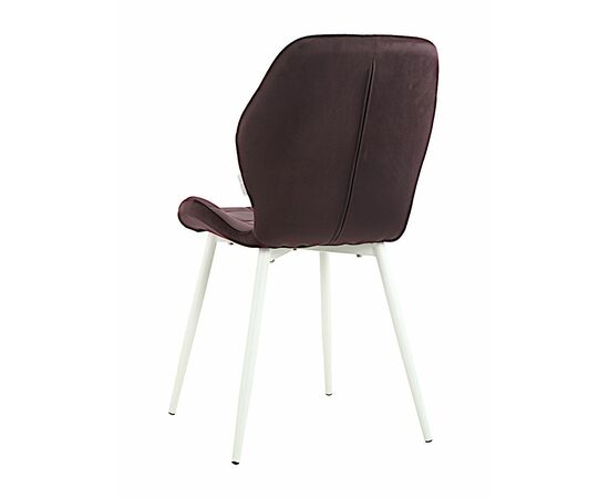 Стул LOLA велюр баклажан, каркас белый, изображение 5 | Интернет магазин мебели и декора LifeDekor