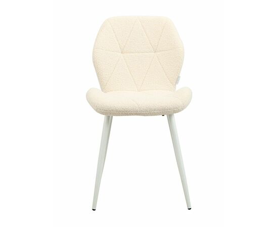 Стул BATT букле бежевый, каркас белый, изображение 3 | Интернет магазин мебели и декора LifeDekor