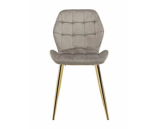 Стул LOLA велюр серый, каркас золото, изображение 3 | Интернет магазин мебели и декора LifeDekor