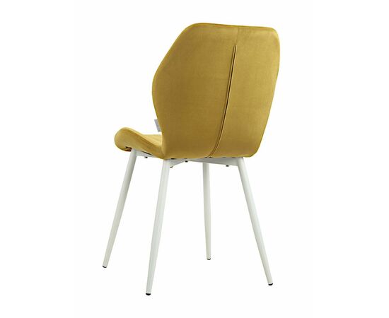 Стул MOLLY велюр горчичный, каркас белый, изображение 5 | Интернет магазин мебели и декора LifeDekor